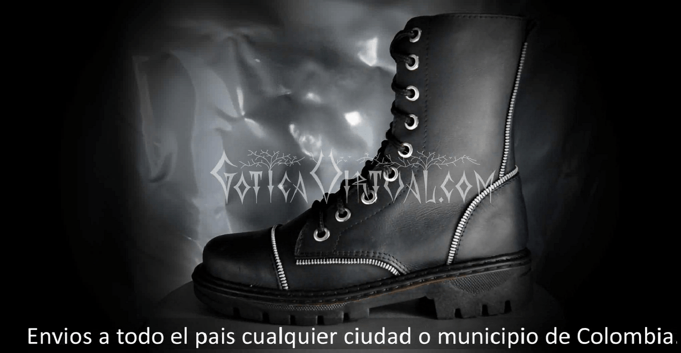 botas cuero detalle cremallera gothic rock metal bogota pasto yopal manizales